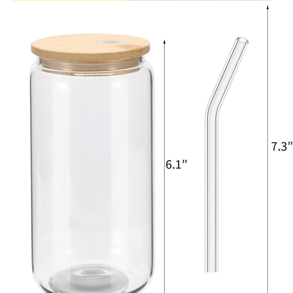 Bamboo Lid Glass Tumbler with Straw - Clear